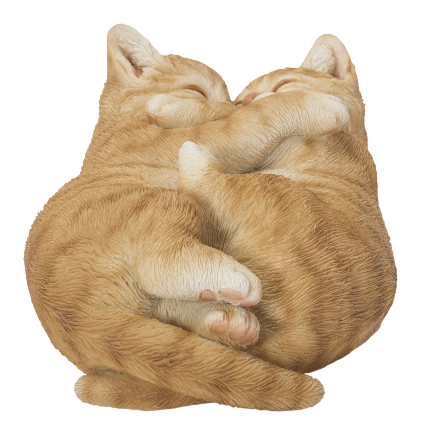 Sleeping Couple Cats Figurine - Adorable Orange Cat Lovers' Home Decor