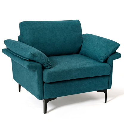 Contemporary Fabric Accent Armchair with Unique Distributed Spring Design and Comfortable Armrest Cushions - Elevate Your Home Style