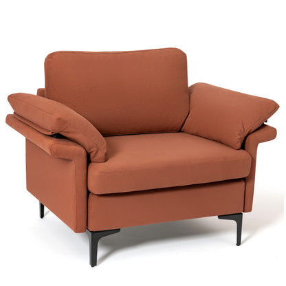 Contemporary Fabric Accent Armchair with Unique Distributed Spring Design and Comfortable Armrest Cushions - Elevate Your Home Style