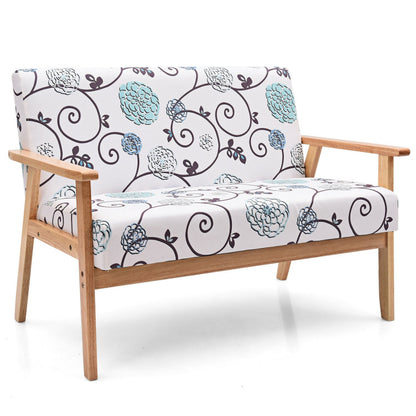 Modern Upholstered Fabric Loveseat Sofa - Stylish 2-Seat Couch with Armchair Comfort