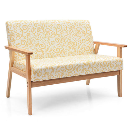 Modern Upholstered Fabric Loveseat Sofa - Stylish 2-Seat Couch with Armchair Comfort