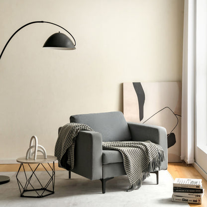 Sleek Modern Accent Armchair with Side Storage Pocket - Ideal for Stylish and Functional Home Decor
