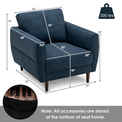 Stylish Modern Upholstered Accent Chair - Single Sofa Armchair for Chic Living Room Decor