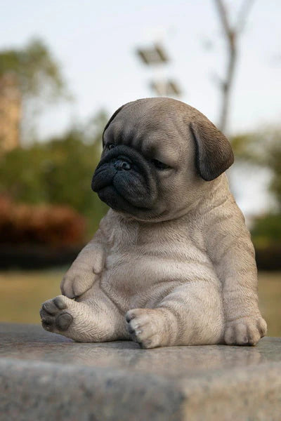 Sitting Sleepy Pug Puppy Statue - Hi-Line Exclusive Collectible for Dog Lovers