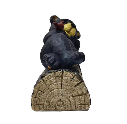 75619-R - Bear with Cardinal Garden Welcome Sign