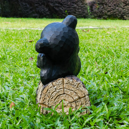 75619-R - Bear with Cardinal Garden Welcome Sign