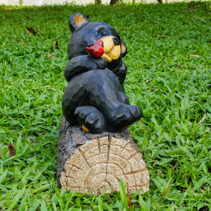 75619-R - Bear with Cardinal Garden Welcome Sign