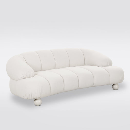 Chic White Chenille Loveseat & Sofa Set - Stylish Upholstery for Your Home