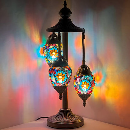 Coral Reef Egg Shaped Turkish Lamps with 3 Globes