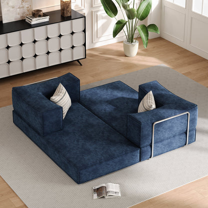 Compressed Sofa with Flannel Upholstery, High-Density Springs & Sponge Filling