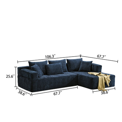 Vibrant Compressed Sofa: White, Black, Orange & Blue Snow Neil Design with High-Quality Comfort