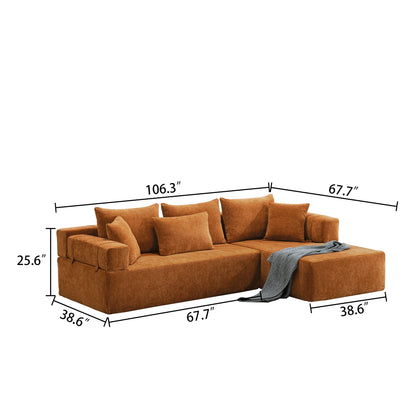 Vibrant Compressed Sofa: White, Black, Orange & Blue Snow Neil Design with High-Quality Comfort
