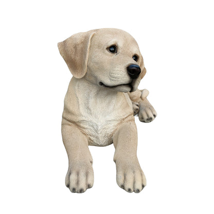 87632-YL - Golden Dreams: Lying Yellow Labrador Polyresin Figurine