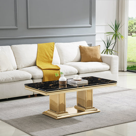 Contemporary MDF and Metal Coffee Table - Perfect Size for Home Decor