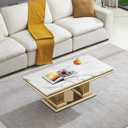 Contemporary MDF and Metal Coffee Table - Perfect Size for Home Decor