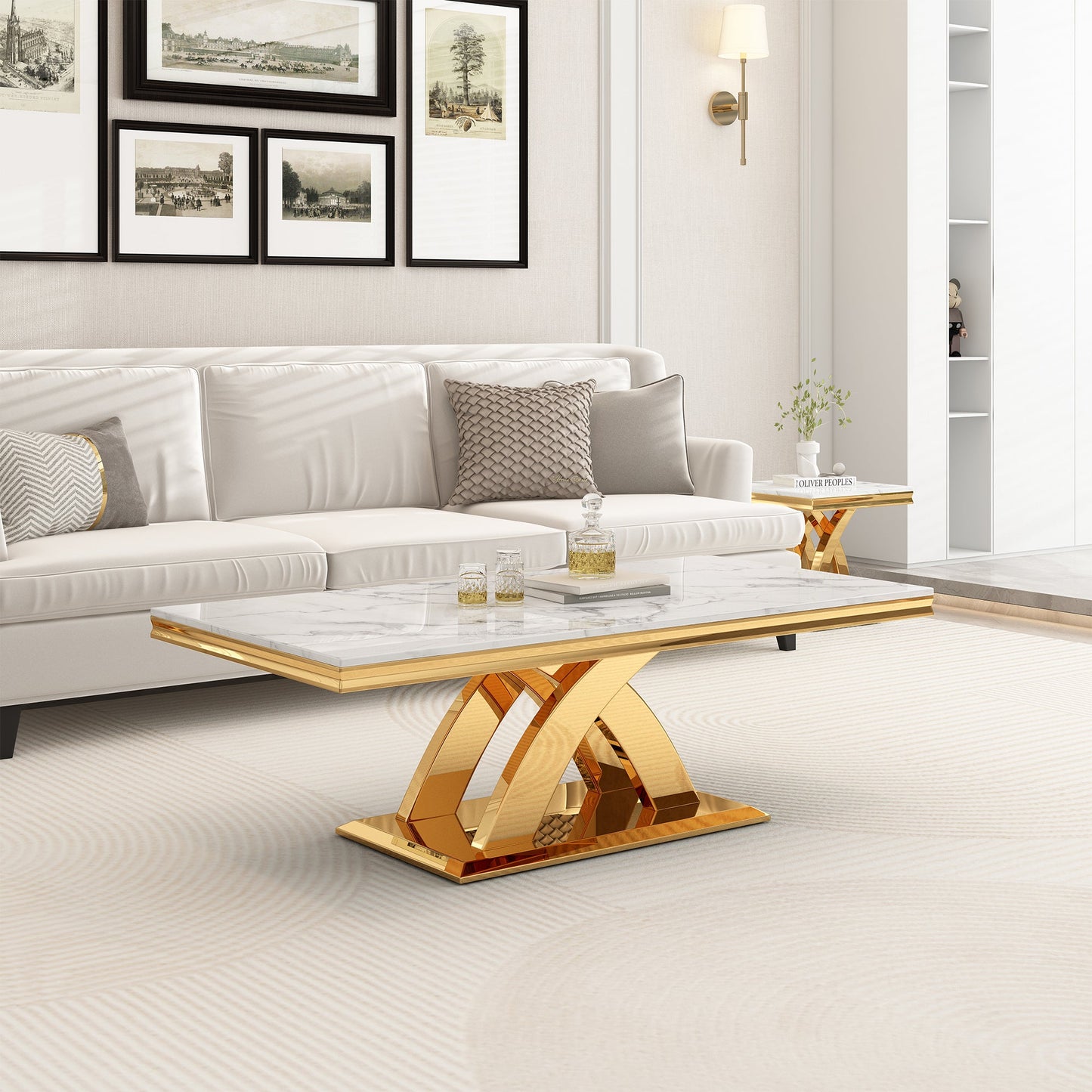 Stylish MDF and Metal Coffee Table - Ideal Dimensions for Any Living Room