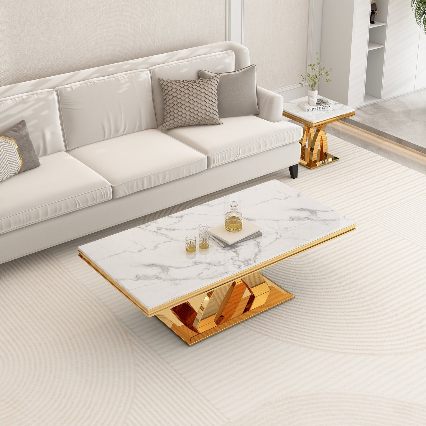 Stylish MDF and Metal Coffee Table - Ideal Dimensions for Any Living Room