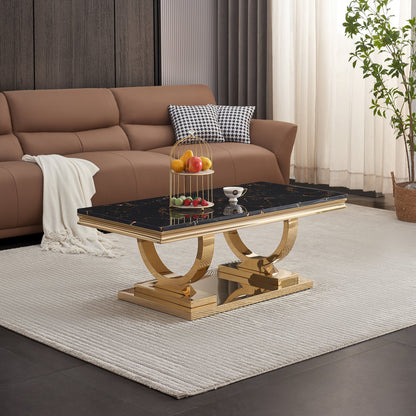 Chic Coffee Table - Durable MDF and Metal Construction, Perfect Size for Any Room