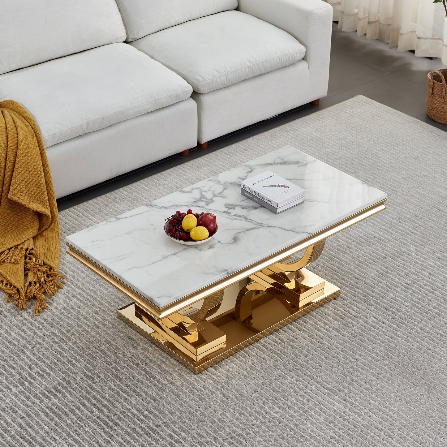 Chic Coffee Table - Durable MDF and Metal Construction, Perfect Size for Any Room