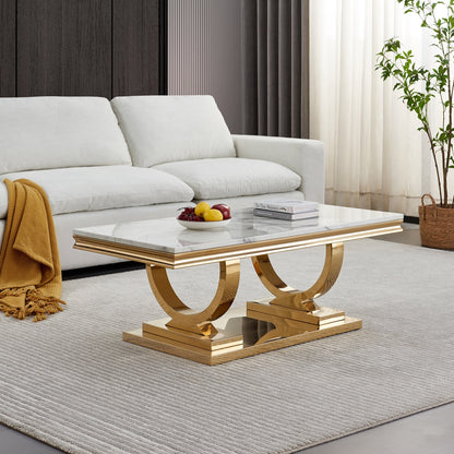 Chic Coffee Table - Durable MDF and Metal Construction, Perfect Size for Any Room