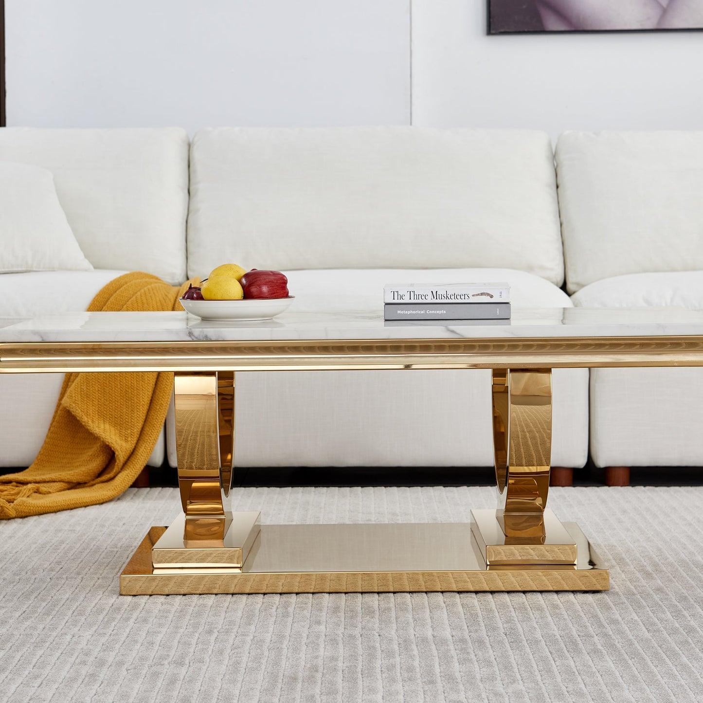 Chic Coffee Table - Durable MDF and Metal Construction, Perfect Size for Any Room