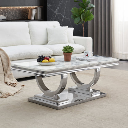 Chic Coffee Table - Durable MDF and Metal Construction, Perfect Size for Any Room