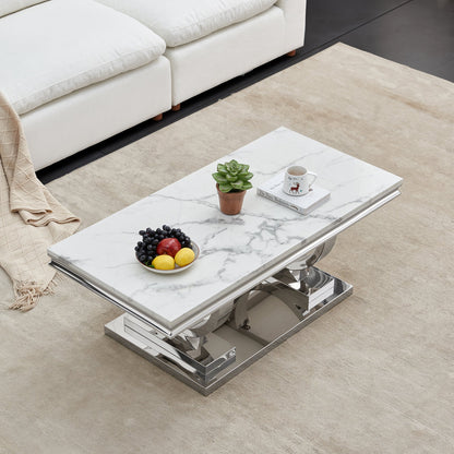 Chic Coffee Table - Durable MDF and Metal Construction, Perfect Size for Any Room