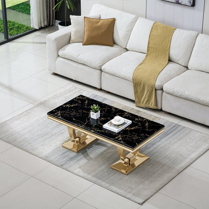 Modern Coffee Table - Durable MDF and Metal Design, Perfect for Any Living Space