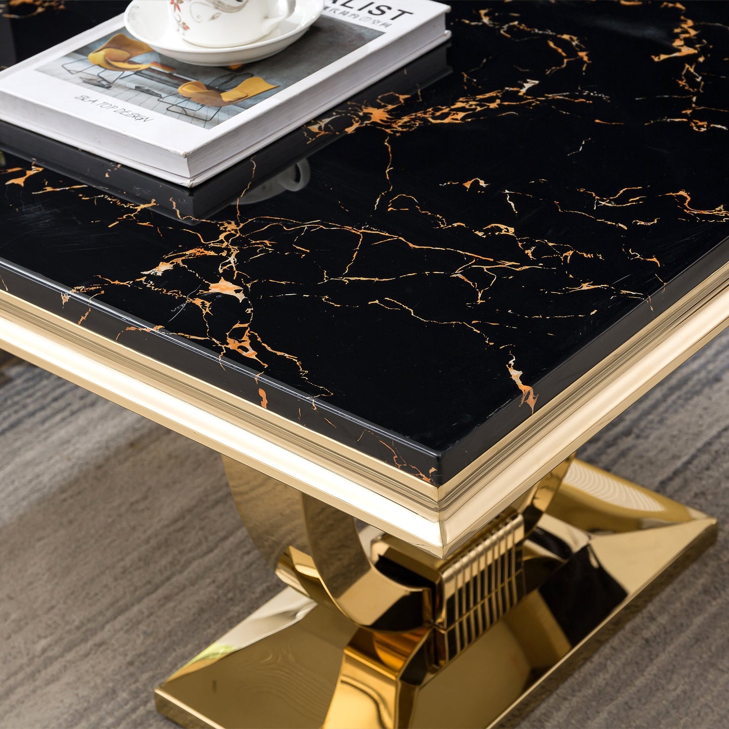 Modern Coffee Table - Durable MDF and Metal Design, Perfect for Any Living Space