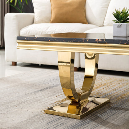 Modern Coffee Table - Durable MDF and Metal Design, Perfect for Any Living Space