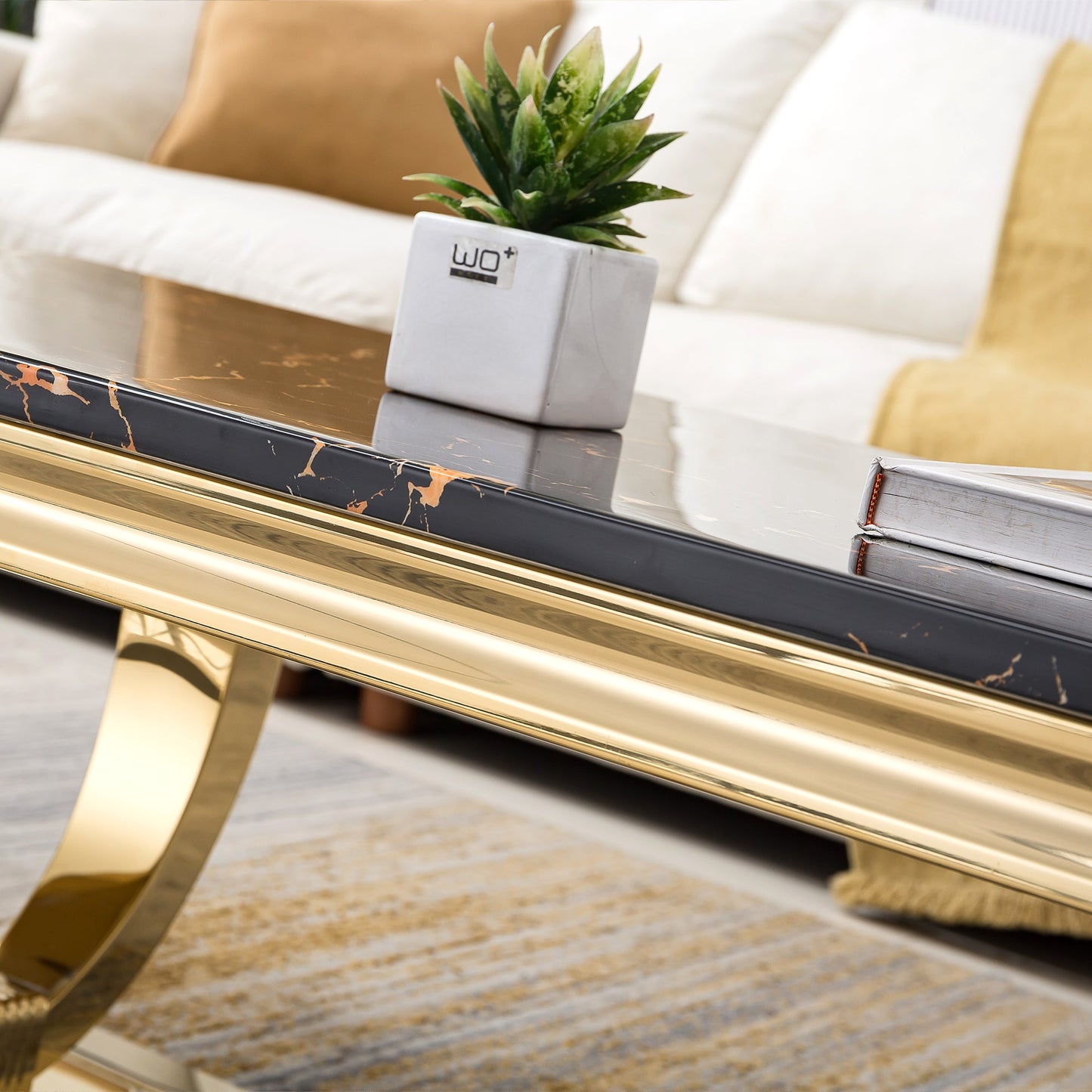 Modern Coffee Table - Durable MDF and Metal Design, Perfect for Any Living Space