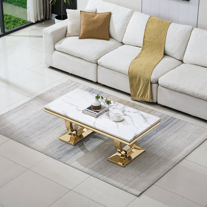 Modern Coffee Table - Durable MDF and Metal Design, Perfect for Any Living Space