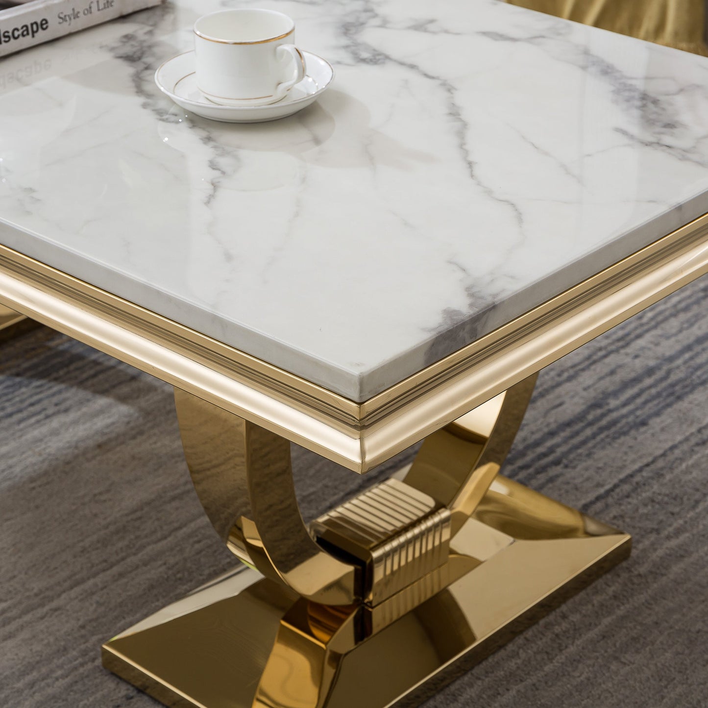 Modern Coffee Table - Durable MDF and Metal Design, Perfect for Any Living Space