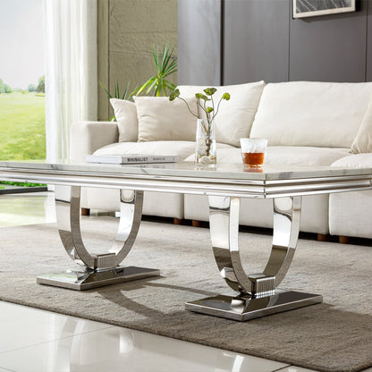 Modern Coffee Table - Durable MDF and Metal Design, Perfect for Any Living Space