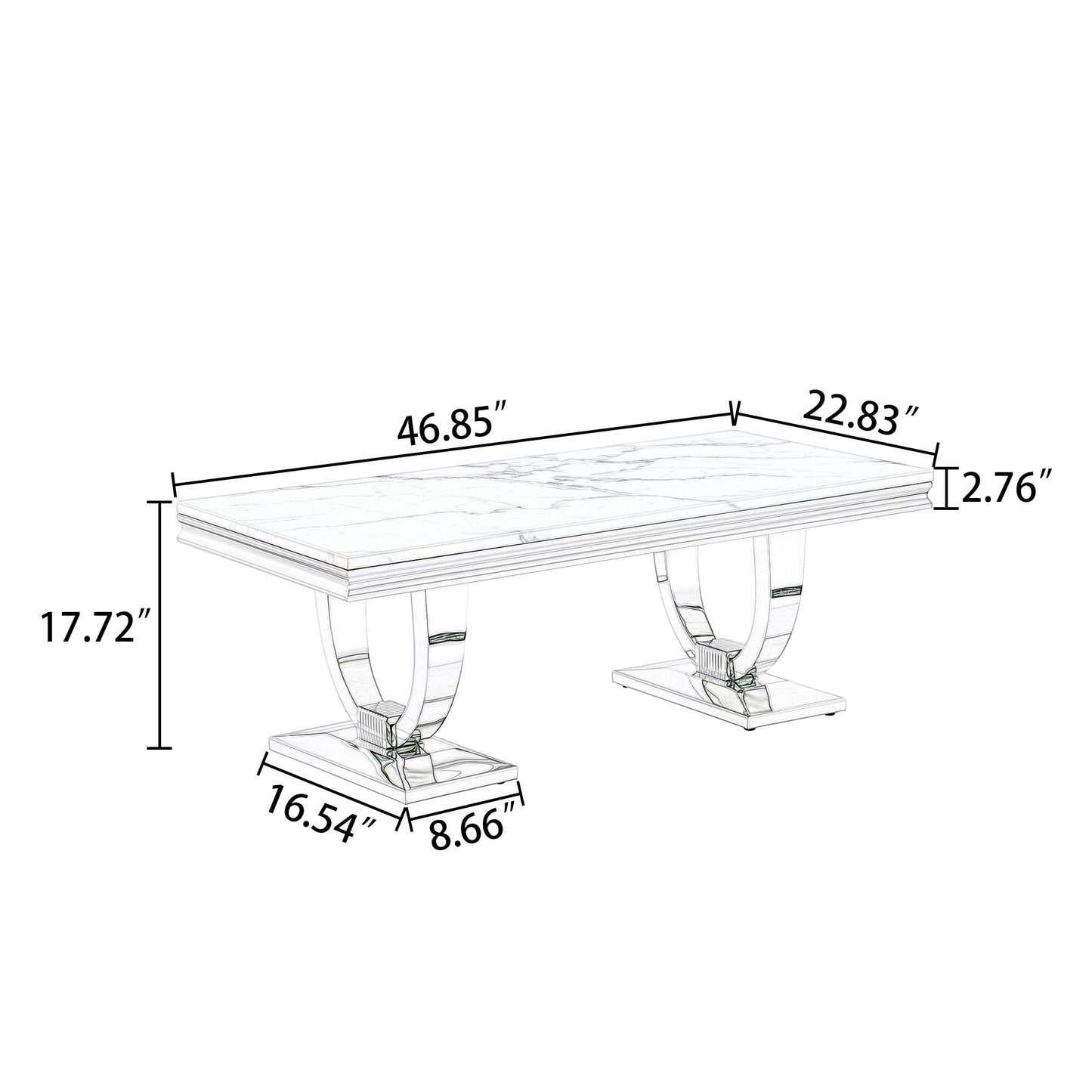 Modern Coffee Table - Durable MDF and Metal Design, Perfect for Any Living Space