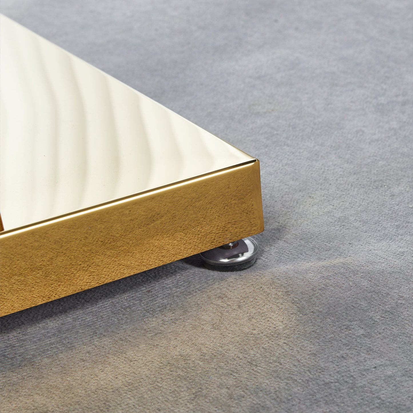 Luxury Coffee Table with 10mm Tempered Glass & Stainless Steel - Gold/Silver Mirrored Finish