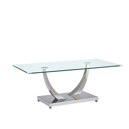 Luxury Coffee Table with 10mm Tempered Glass & Stainless Steel - Gold/Silver Mirrored Finish