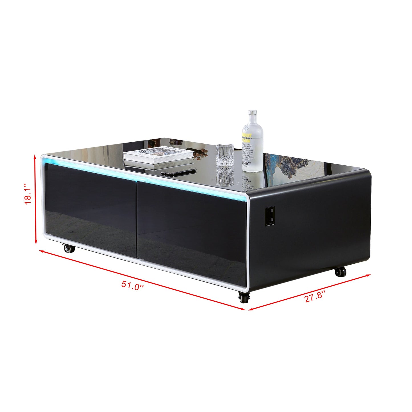 Smart Table Fridge - Stylish Tempered Glass Refrigerators