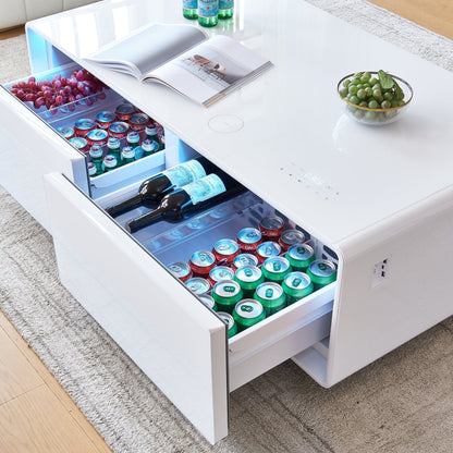 Smart Table Fridge - Stylish Tempered Glass Refrigerators