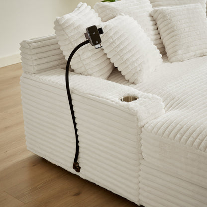 Modern Flannel Sofa with High-Quality Sponge & Springs - Multiple Colors Available