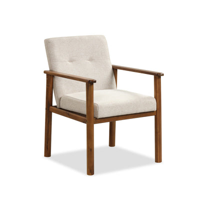 Modern Linen Fabric Accent Armchair with Solid Wood Legs and Plush Cushioned Seat for Ultimate Comfort