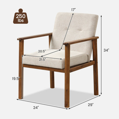 Modern Linen Fabric Accent Armchair with Solid Wood Legs and Plush Cushioned Seat for Ultimate Comfort