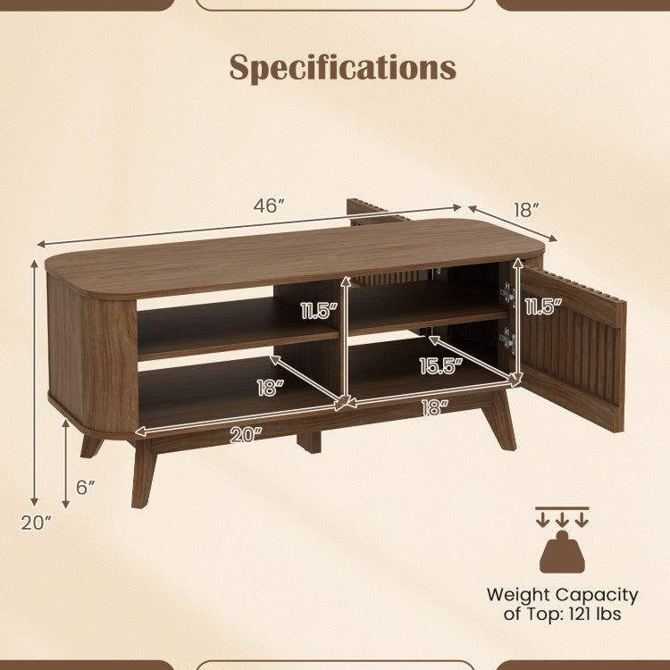 Versatile Rectangular Coffee Table with Ample Storage and Adjustable Shelves - Ideal for Any Living Room