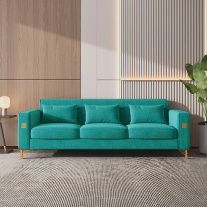 Stylish Velvet Sofa with Metal Frame: Modern Comfort & Elegance