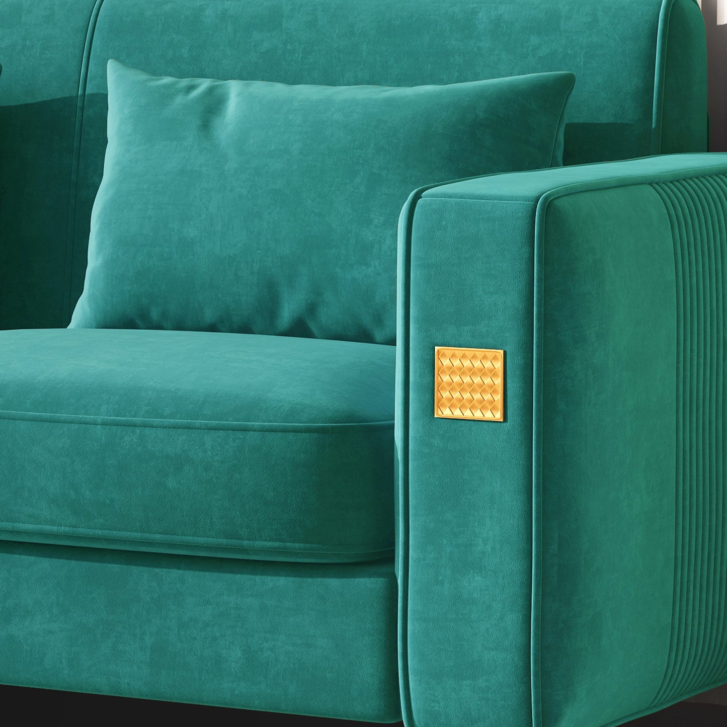 Stylish Velvet Sofa with Metal Frame: Modern Comfort & Elegance