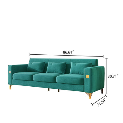 Stylish Velvet Sofa with Metal Frame: Modern Comfort & Elegance