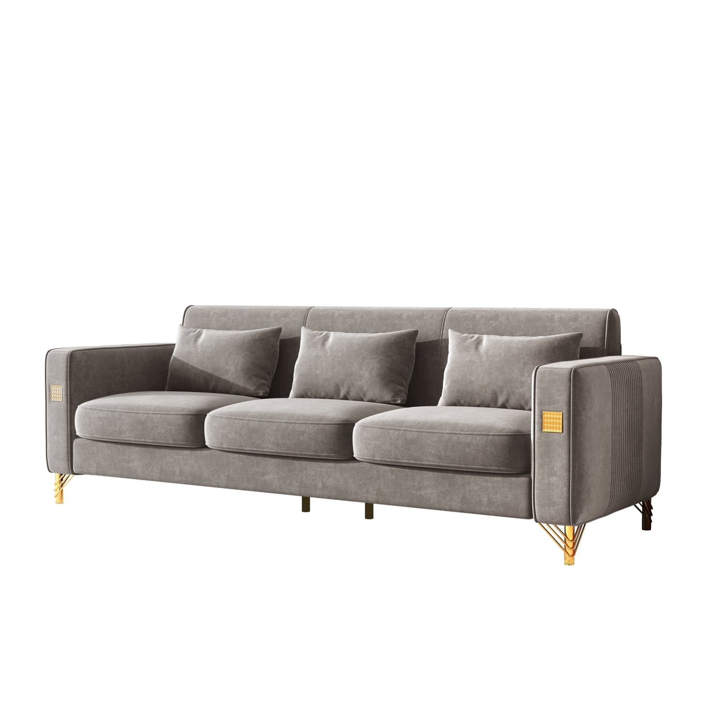 Stylish Velvet Sofa with Metal Frame: Modern Comfort & Elegance