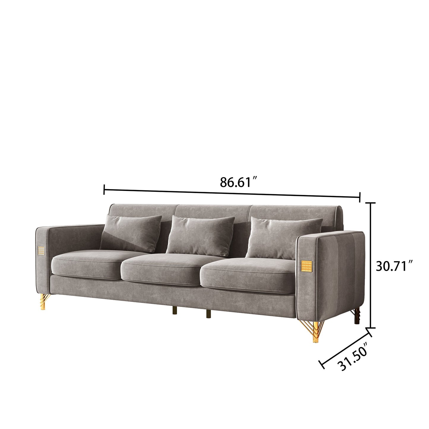 Stylish Velvet Sofa with Metal Frame: Modern Comfort & Elegance