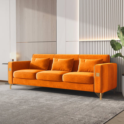 Stylish Velvet Sofa with Metal Frame: Modern Comfort & Elegance