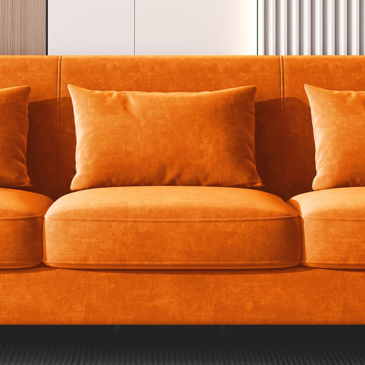 Stylish Velvet Sofa with Metal Frame: Modern Comfort & Elegance